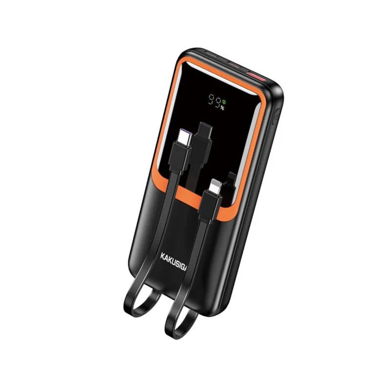 (10 000 mAh) Chargeur de batterie externe Banque d'alimentation portable avec câbles Lightning USB-C (10 000 mAh) Chargeur de batterie externe Banque d'alimentation portable avec câbles Lightning USB-C